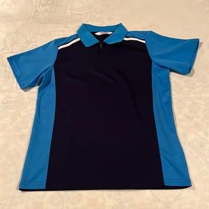 Clovery light and dark blue golf polo